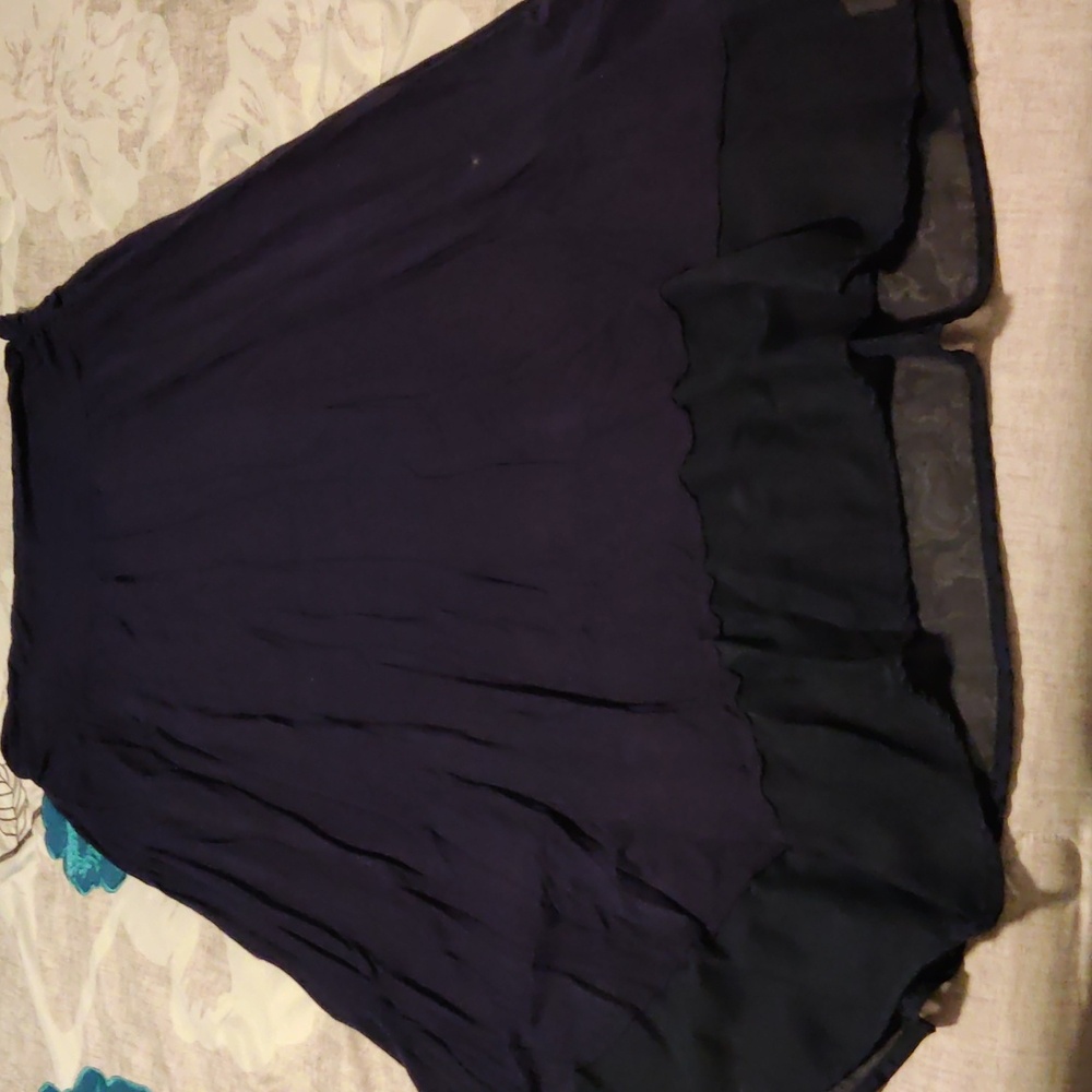 Dark blue fairy hemmed stretch skirt